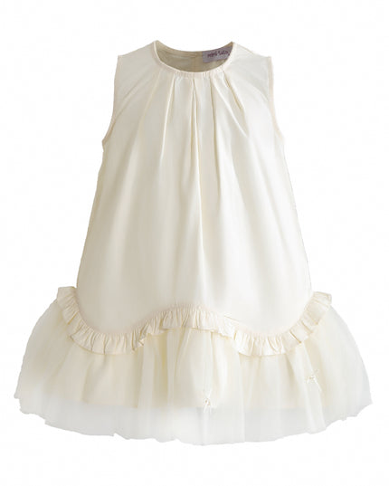kids atelier mimi tutu Cream Empressa Pleated Tulle Party Dress