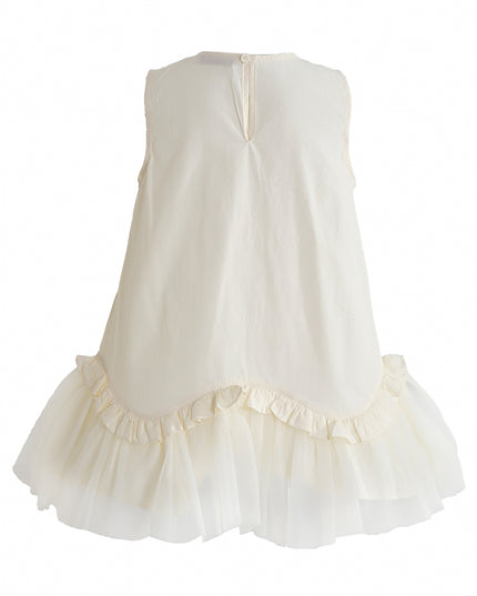 kids atelier mimi tutu Cream Empressa Pleated Tulle Party Dress