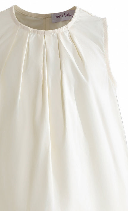 kids atelier mimi tutu Cream Empressa Pleated Tulle Party Dress