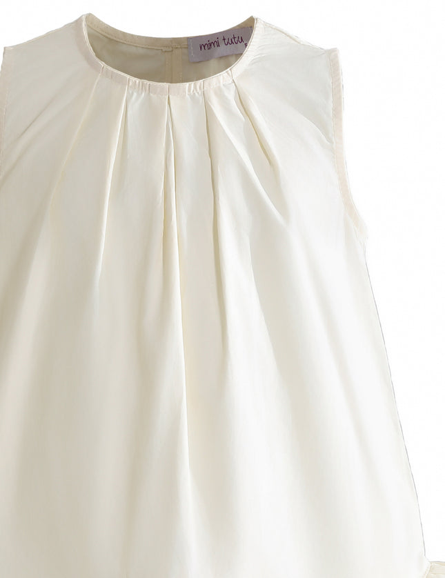 kids atelier mimi tutu Cream Empressa Pleated Tulle Party Dress