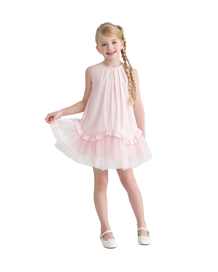 kids atelier mimi tutu Pink Empressa Pleated Tulle Party Dress