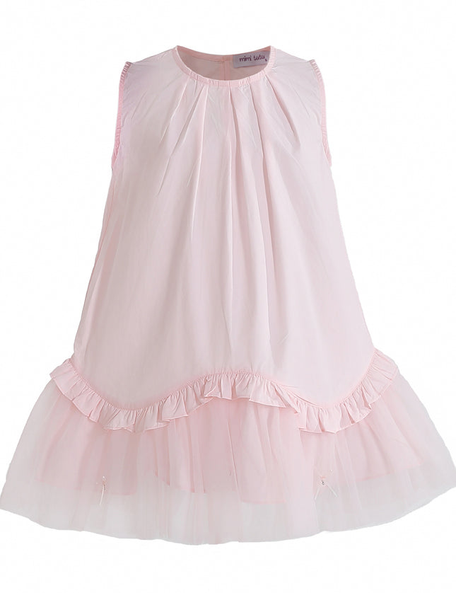 kids atelier mimi tutu Pink Empressa Pleated Tulle Party Dress