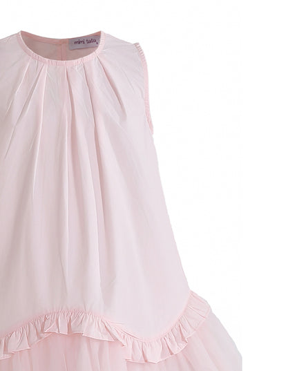 kids atelier mimi tutu Pink Empressa Pleated Tulle Party Dress