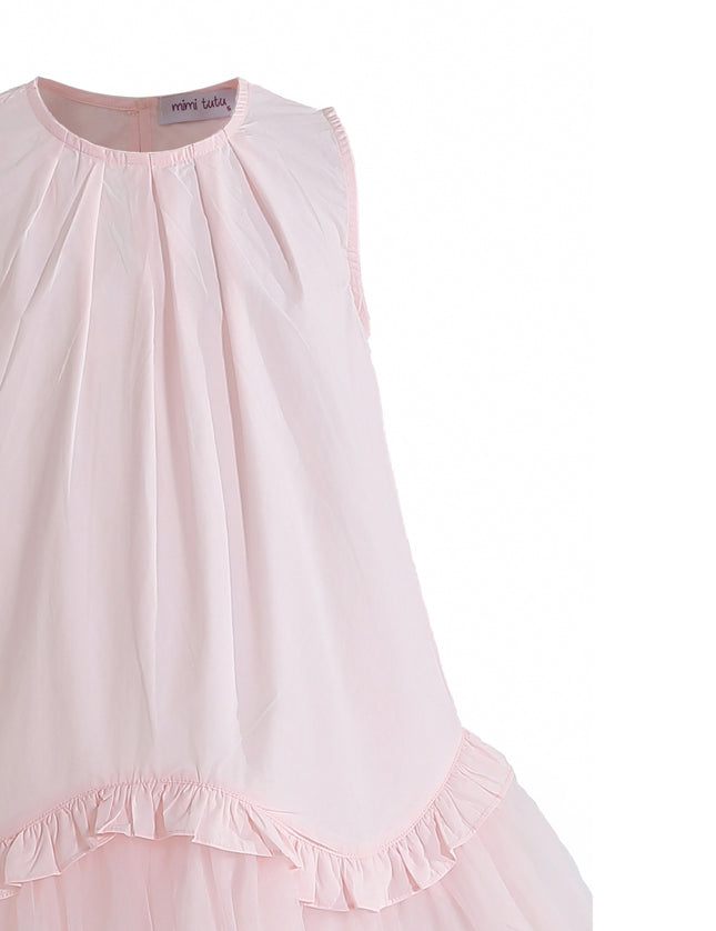 kids atelier mimi tutu Pink Empressa Pleated Tulle Party Dress