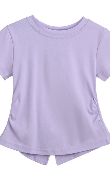 kids atelier mimi tutu Purple Tee with Bow Back