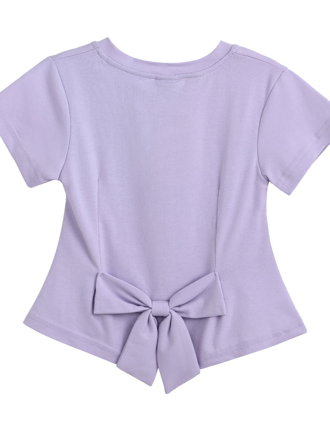 kids atelier mimi tutu Purple Tee with Bow Back