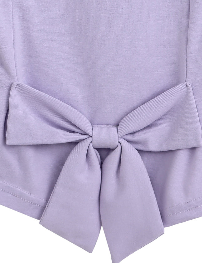 Purple Tee with Bow Back