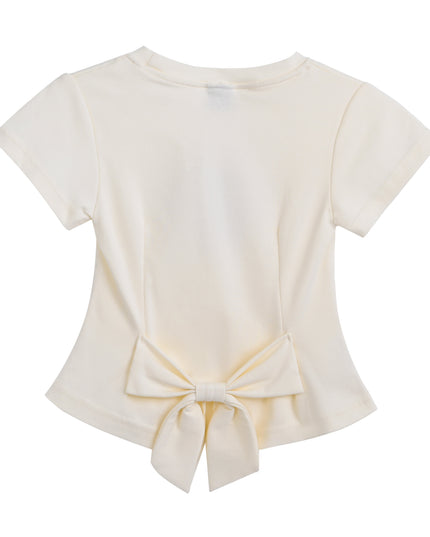 kids atelier mimi tutu White Tee with Bow Back