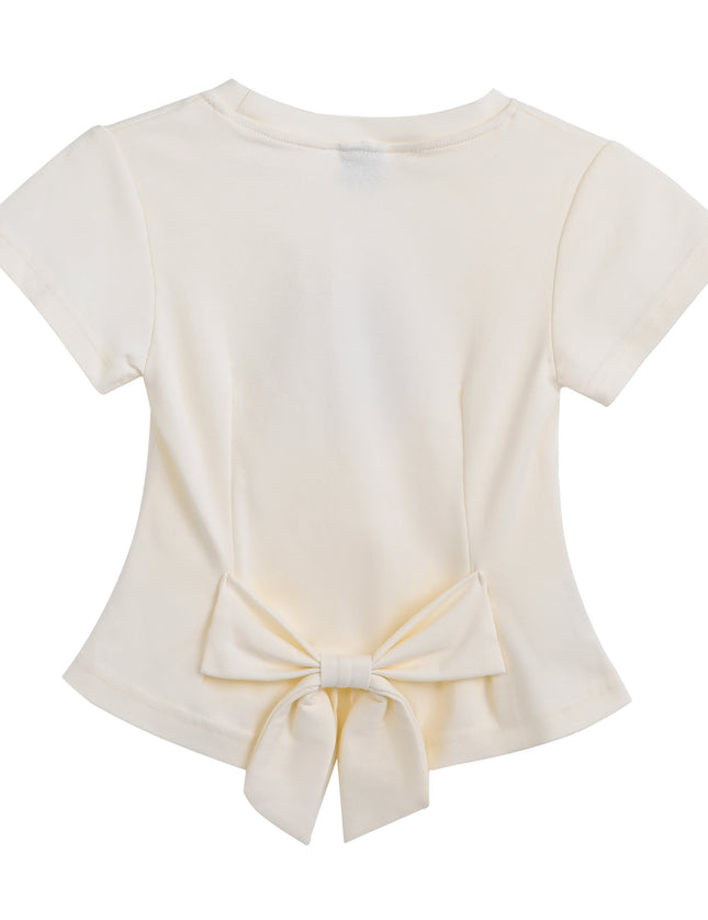 kids atelier mimi tutu White Tee with Bow Back