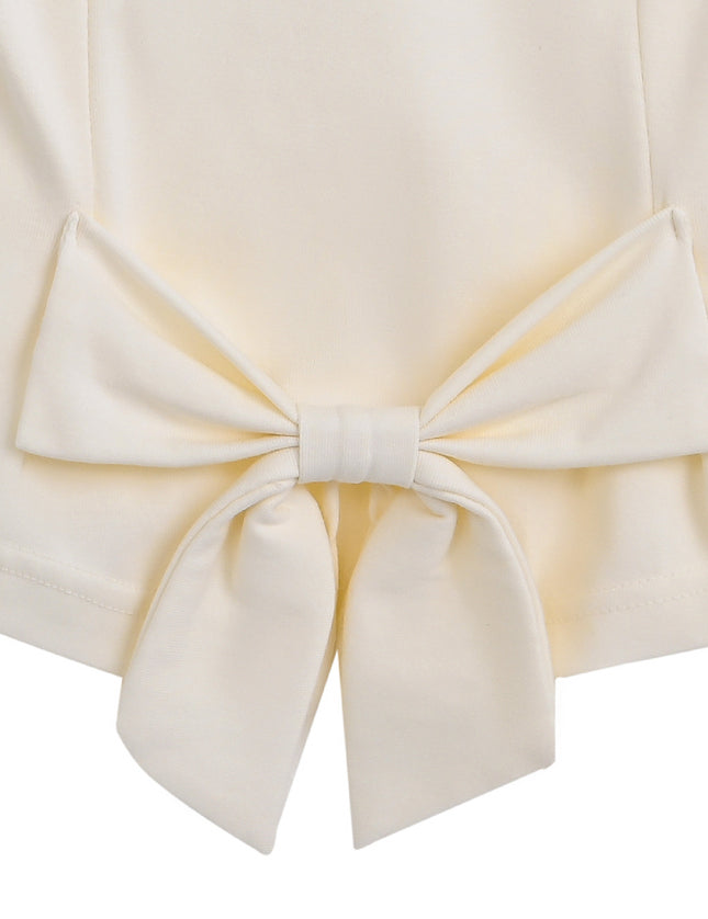 White Tee with Bow Back