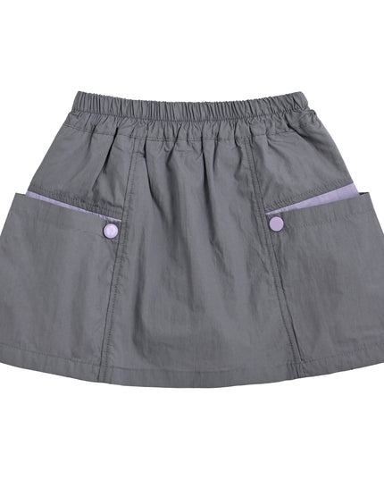 kids atelier mimitutu Gray Skirt with Pocket Trim