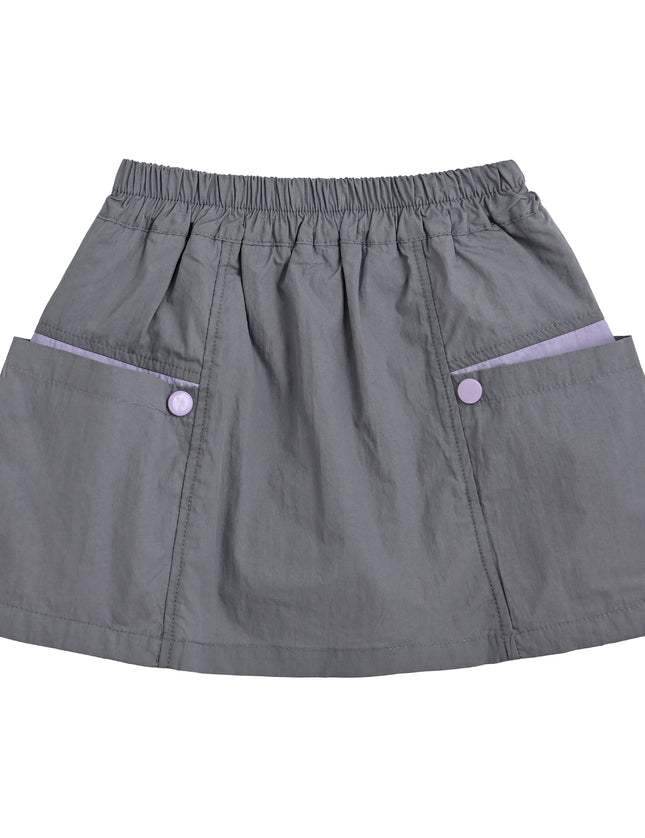 kids atelier mimitutu Gray Skirt with Pocket Trim
