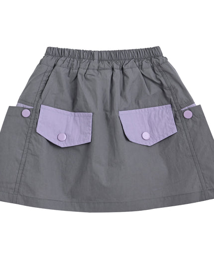 kids atelier mimitutu Gray Skirt with Pocket Trim