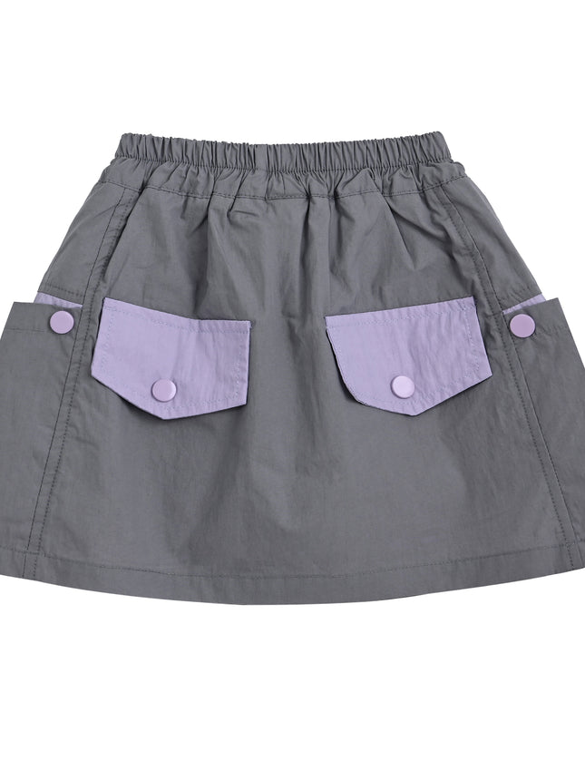kids atelier mimitutu Gray Skirt with Pocket Trim