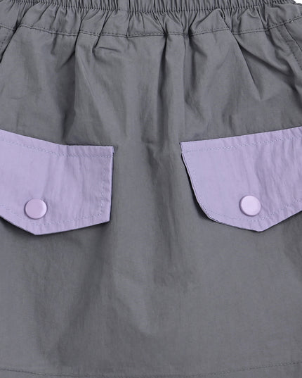 kids atelier mimitutu Gray Skirt with Pocket Trim