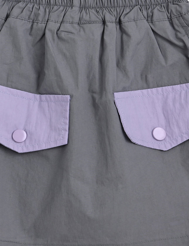 kids atelier mimitutu Gray Skirt with Pocket Trim