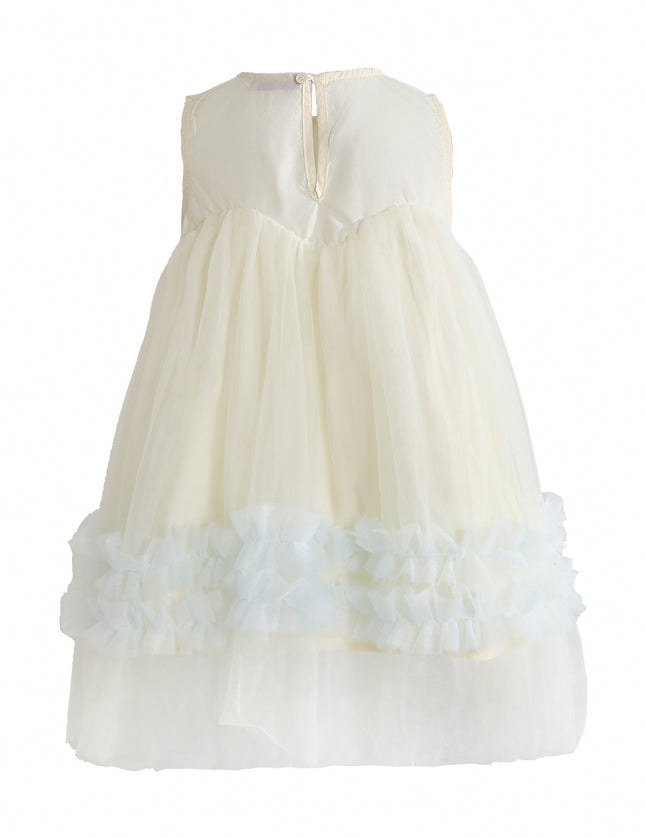 kids atelier mimi tutu Blue Corabelle Floral Ruffle Dress with Accessory