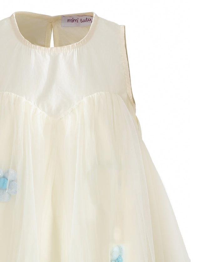 kids atelier mimi tutu Blue Corabelle Floral Ruffle Dress with Accessory