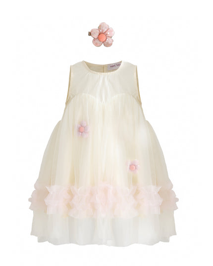 Pink Corabelle Floral Ruffle Dress with Accessory