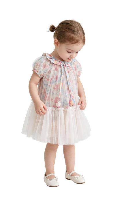 kids atelier mimi tutu Pink Ayla Blossom Tulle Dress