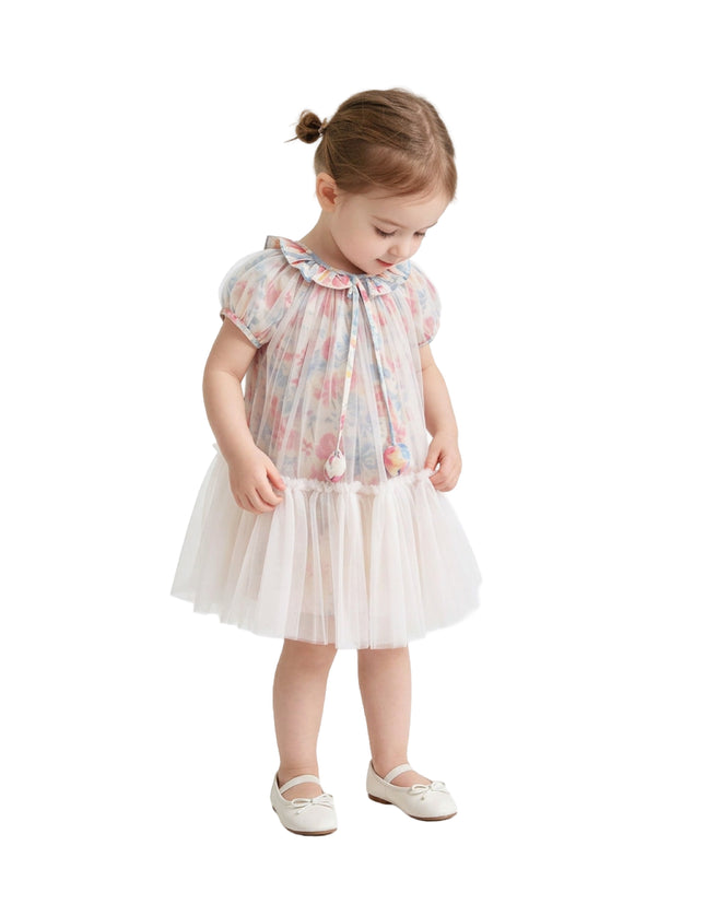 kids atelier mimi tutu Pink Ayla Blossom Tulle Dress