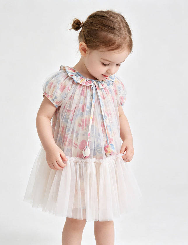 kids atelier mimi tutu Pink Ayla Blossom Tulle Dress