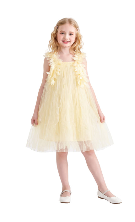kids atelier mimi tutu Yellow Fiorenne Petal Tulle Dress