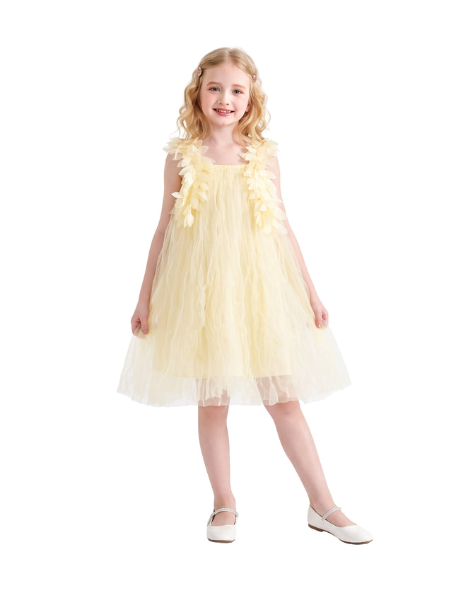 kids atelier mimi tutu Yellow Fiorenne Petal Tulle Dress