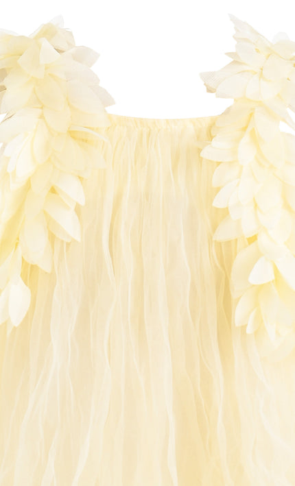 Yellow Fiorenne Petal Tulle Dress