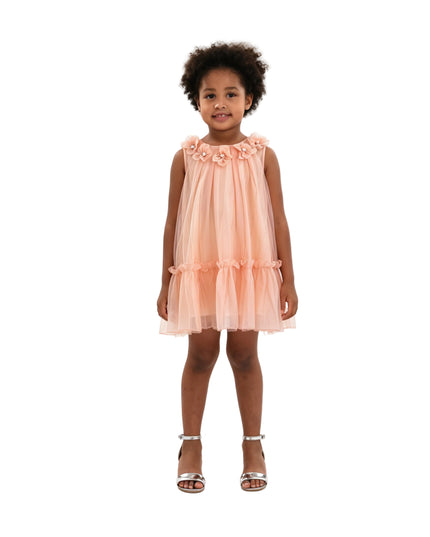 kids atelier mimi tutu Peach Mariselle Floral Ruffle Dress