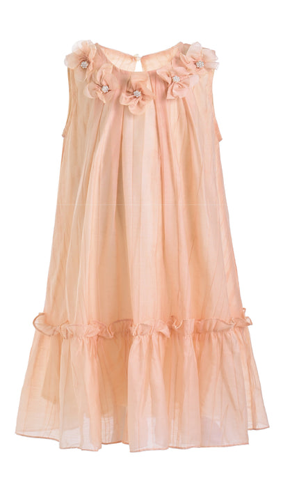 kids atelier mimi tutu Peach Mariselle Floral Ruffle Dress