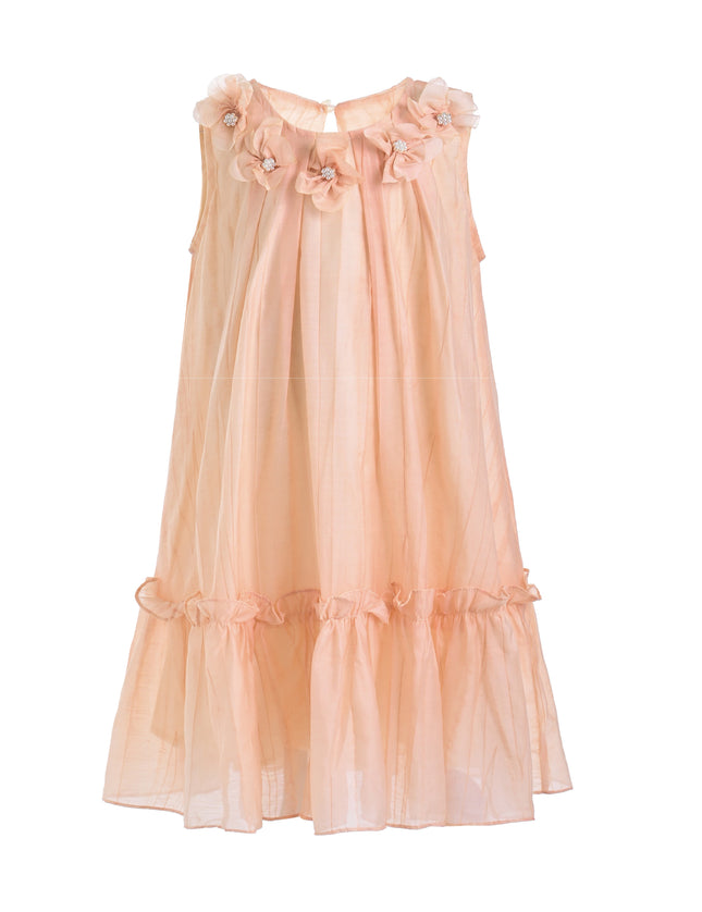 kids atelier mimi tutu Peach Mariselle Floral Ruffle Dress
