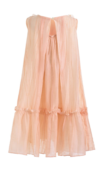 kids atelier mimi tutu Peach Mariselle Floral Ruffle Dress