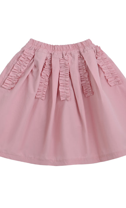 kids atelier mimi tutu Pink Skirt with Ruffle Strips