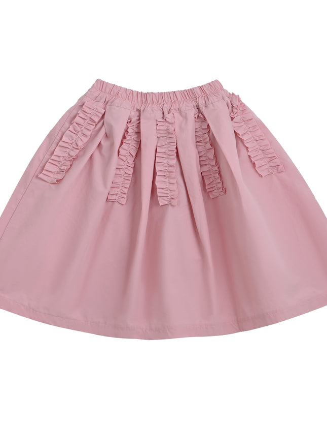 kids atelier mimi tutu Pink Skirt with Ruffle Strips
