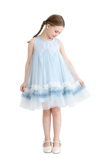 kids atelier mimi tutu Blue Rosabella Ruffle Tulle Dress