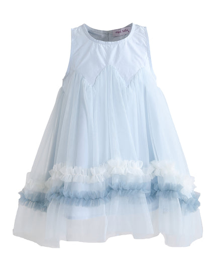 kids atelier mimi tutu Blue Rosabella Ruffle Tulle Dress with Accessory