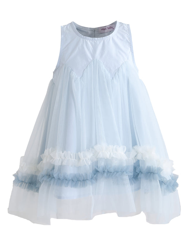 kids atelier mimi tutu Blue Rosabella Ruffle Tulle Dress with Accessory