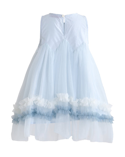kids atelier mimi tutu Blue Rosabella Ruffle Tulle Dress with Accessory