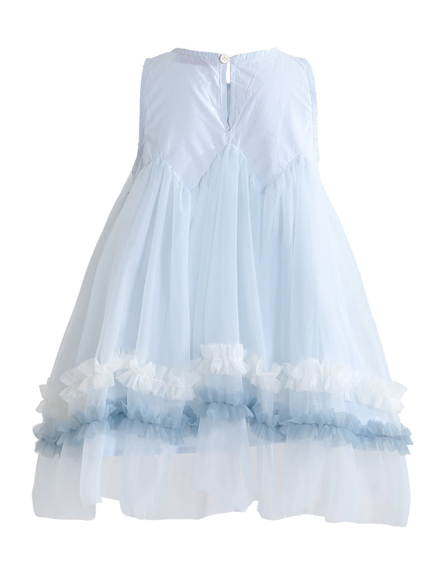 kids atelier mimi tutu Blue Rosabella Ruffle Tulle Dress with Accessory