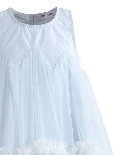 kids atelier mimi tutu Blue Rosabella Ruffle Tulle Dress with Accessory