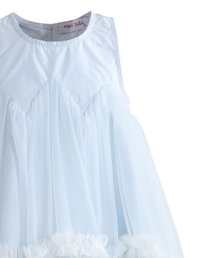 kids atelier mimi tutu Blue Rosabella Ruffle Tulle Dress with Accessory