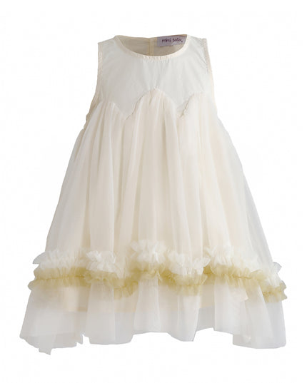 kids atelier mimi tutu Cream Rosabella Ruffle Tulle Dress with Accessory