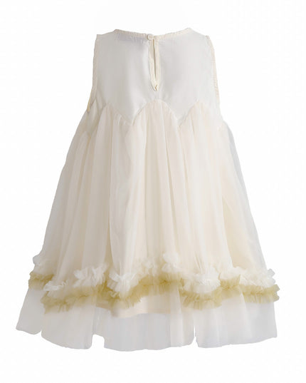 kids atelier mimi tutu Cream Rosabella Ruffle Tulle Dress with Accessory
