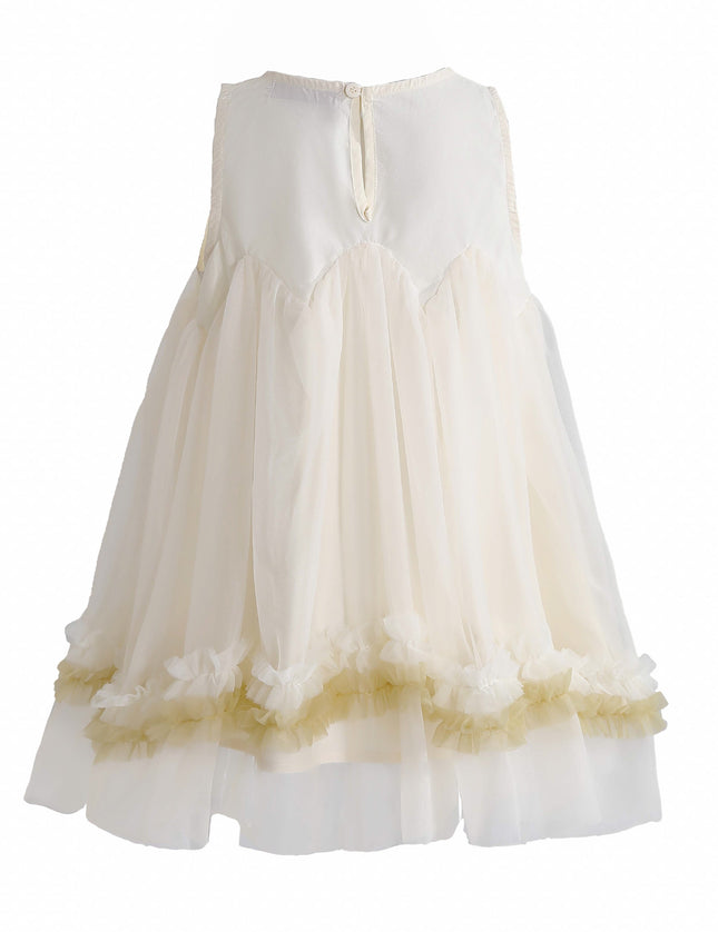 kids atelier mimi tutu Cream Rosabella Ruffle Tulle Dress with Accessory