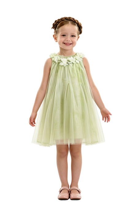 kids atelier mimi tutu Green Solavie Floral Layered Dress