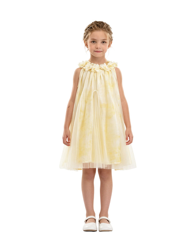 kids atelier mimi tutu Yellow Solavie Floral Layered Dress
