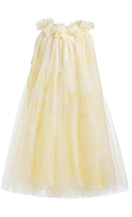 kids atelier mimi tutu Yellow Solavie Floral Layered Dress