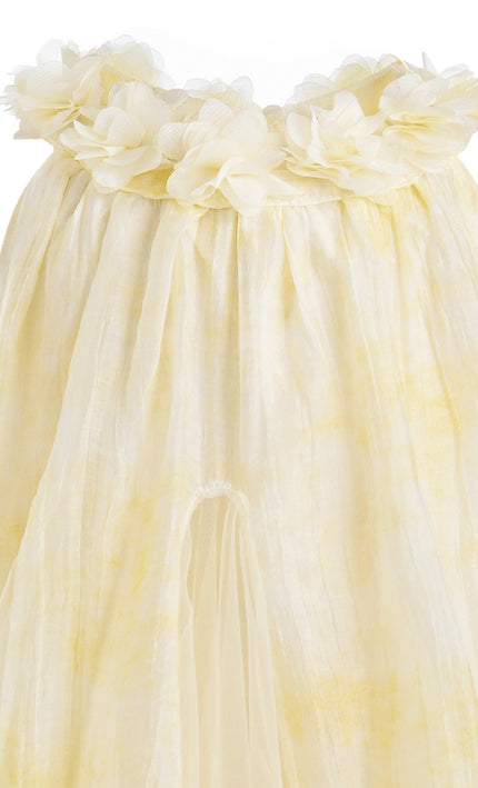 Yellow Solavie Floral Layered Dress
