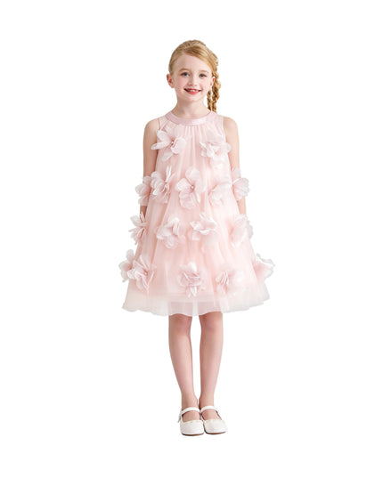 kids atelier mimi tutu Pink Veloura Floral Bow Dress